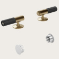 Петли плавного закрывания и пробки для боковых отверстий Gessi  39184#726, Warm Bronze Brushed PVD