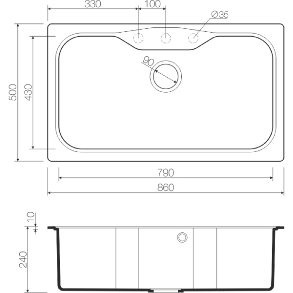 Кухонная мойка Omoikiri Maru 86-BL Tetogranit (4993138) черный