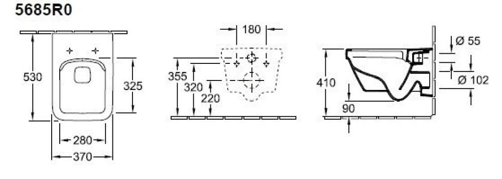 Подвесной унитаз Villeroy Boch Architectura 5685R001