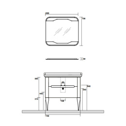 Фото KERASAN Waldorf Комплект подвесной мебели 80см с 1 ящиком и 1 дверцей, Цвет: bianco matt.
