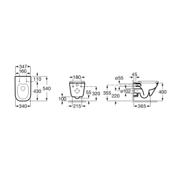 Инсталляция Am.Pm с безободковым унитазом Roca Gap Clean Rim 34647L000, сиденье микролифт клавиша хр