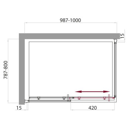 Душевой уголок BelBagno Uno UNO-AH-1-100/80-Cr, 100 х 80 x 185 см