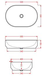 Раковина накладная 60 см ArtCeram Gio Evolution (GIL003 05 00) белый