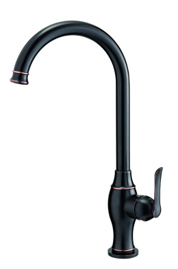 Фото Смеситель GPD Tauro MTE150-O, для кухонной мойки, черный (ORB)