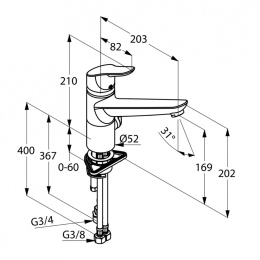 Смеситель для кухни Kludi Objekta (325760575) хром