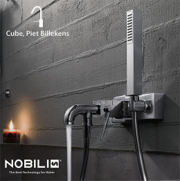 NOBILI Cube CB00510CR Смеситель для ванны с душевым гарнитуром (цвет хром)