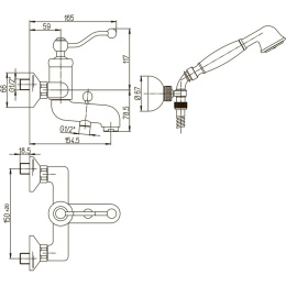 Фото Смеситель для ванны Paini Duomo 88F3105KM бронза