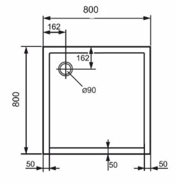 Душевой поддон Huppe PURANO 80 x 80 x h4 см, 202160.055, из искусственного камня