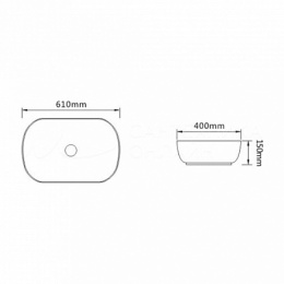 Раковина на столешницу 61 см SantiLine (SL-1091)белый