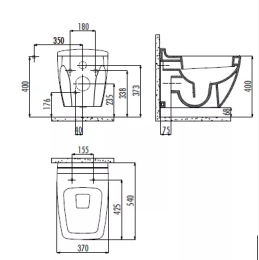 Чаша подвесного унитаза Creavit Bull (BL320-11CB00E-0000) белый