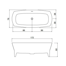 Фото Antonio Lupi Edonia EDONIA Ванна отдельностоящая 172х76х60см, в комплекте с нажимным донным клапаном