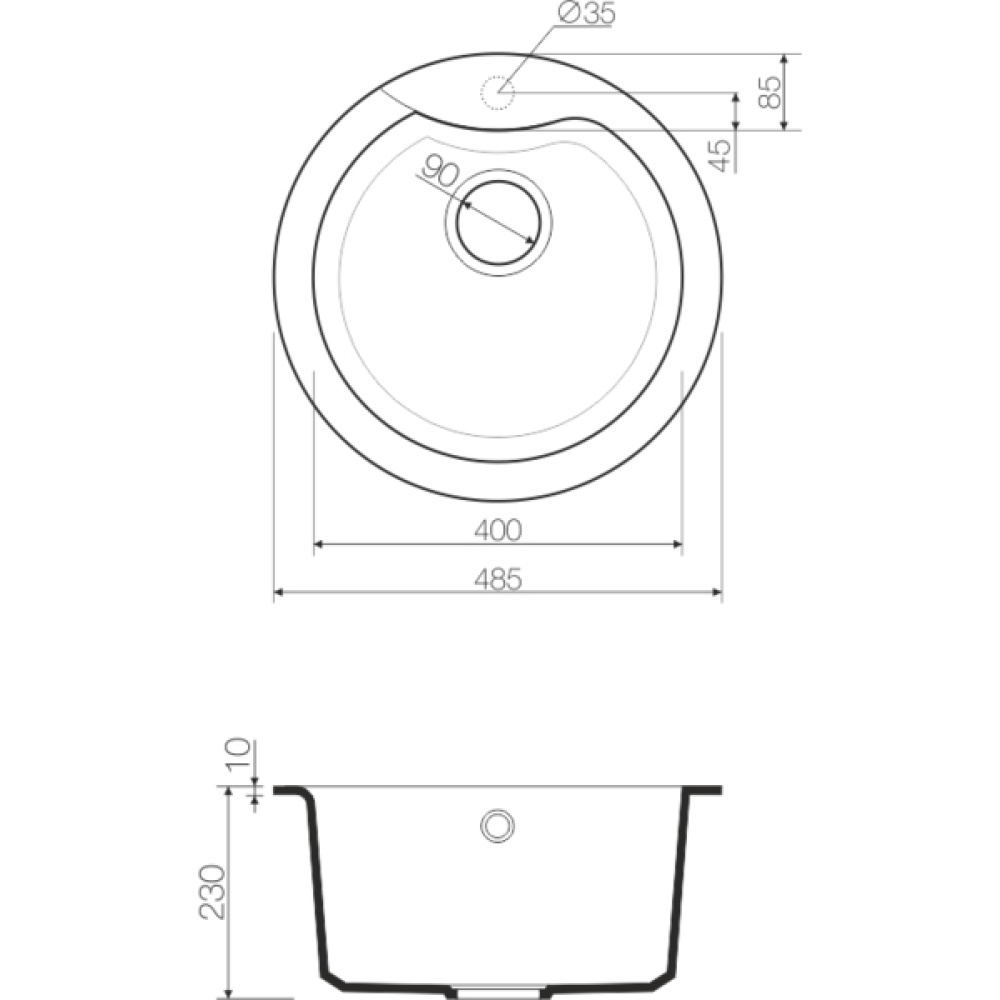 Кухонная мойка Omoikiri Yasugata 48R-BL Tetogranit (4993130) черный