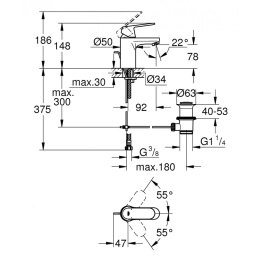 Grohe Eurosmart Cosmopolitan 32825000 Смеситель для раковины корпус маленький