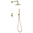 Душевая система Boheme Uno (464-G) смеситель встраиваемый, верхний, ручной душ, золото глянцевое
