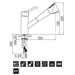 NOBILI Oz T2 OZ117/T2SA Смеситель для кухни (сатин)