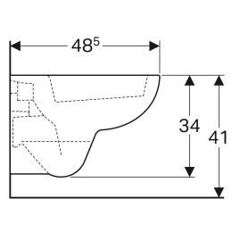 Унитаз подвесной Geberit Renova Compact 206145000 укороченный
