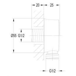 Omnires 8810CR Угловой соединительный элемент (хром)