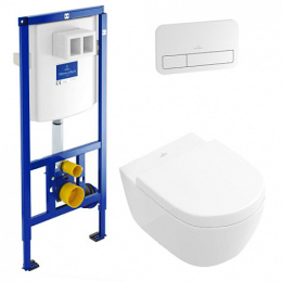 Унитаз Villeroy&Boch 2DAY2 46981001 инсталляцией, клавишей и сиденьем