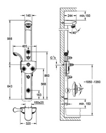 Grohe Aquatower 3000 27202000 душевая панель
