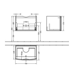 Тумба под раковину A625DNDN VILLEROY&BOCH NEXT2U, 700 x 480 x 490 мм