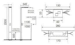 Напольная душевая система Remer (331SS) нержавеющая сталь полированная