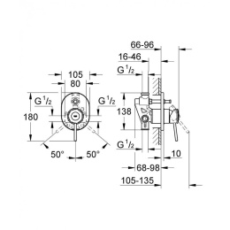 Grohe BauClassic 29047000 Смеситель для ванны, встраиваемый без излива