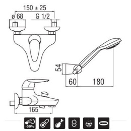 Nobili Gulliver GA GA26110CR Смеситель для ванны (хром)