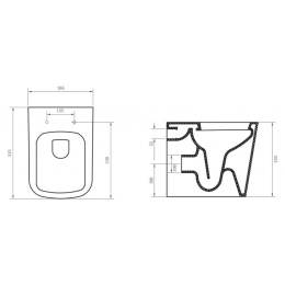 Приставной унитаз BelBagno Albano BB120CBR безободковый