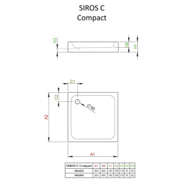 Акриловый поддон для душа Radaway Siros C Compact 80x80x17 белый SBC8817-2