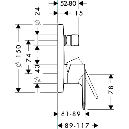 Смеситель для ванны 31645000 Hansgrohe Talis E²