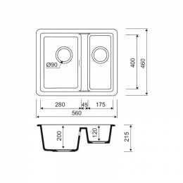 Мойка кухонная из искусственного гранита IDDIS Tanto TU4W565i87
