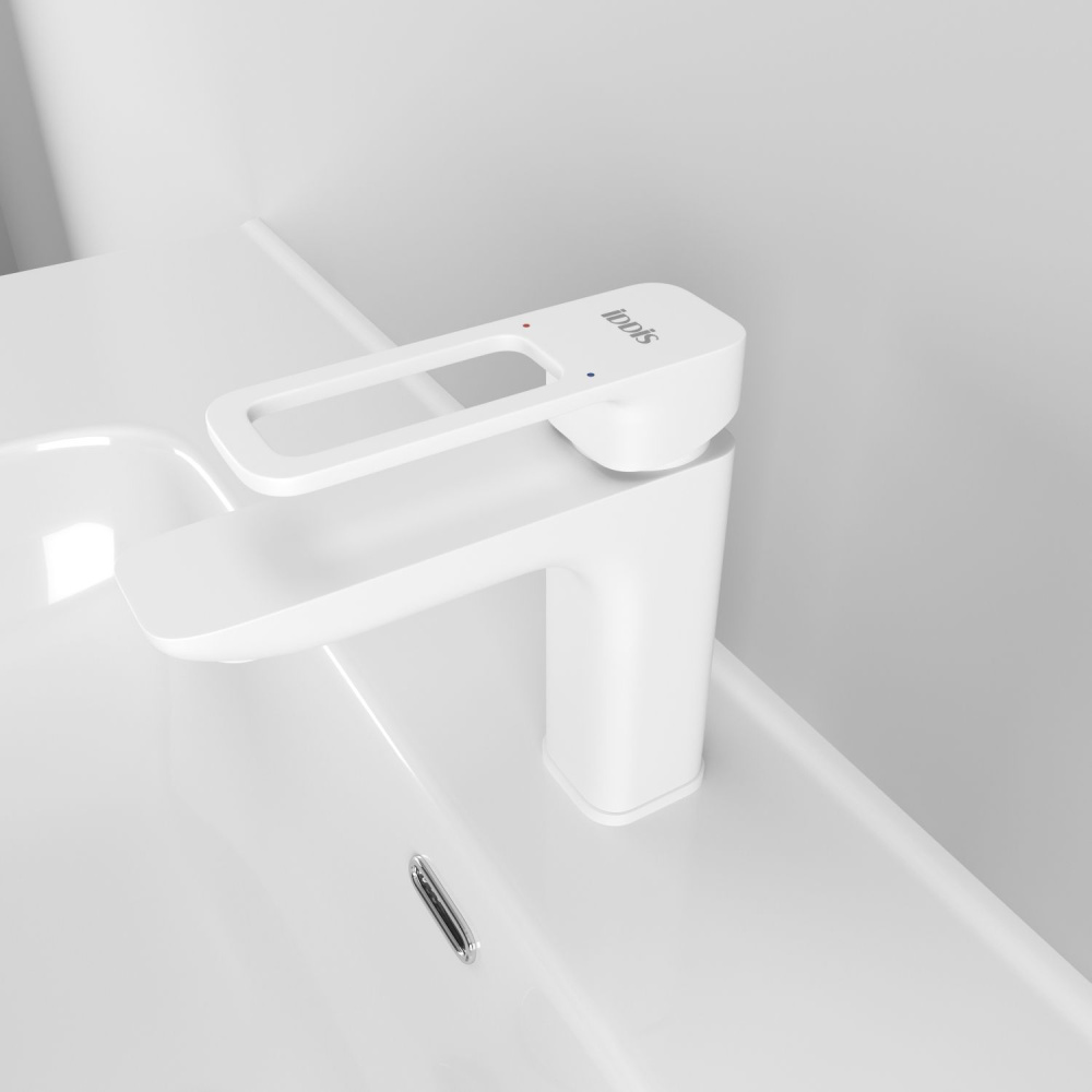 Фото Смеситель для умывальника белый матовый IDDIS Slide (SLIWT00i01)