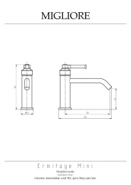 Фото Migliore Ermitage Mini 30188 Смеситель для раковины ручка сверху латунь, бронза