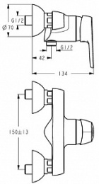 Смеситель Ideal Standard Cerasprint 2012 B9570AA для душа
