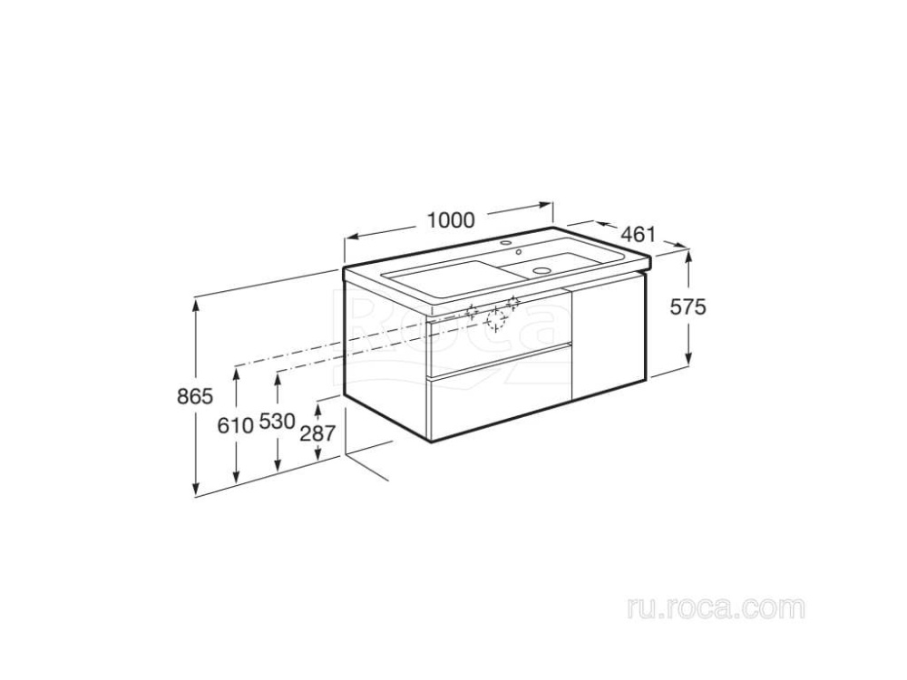 Фото Тумба под раковину Roca Domi (A857478806) белый глянцевый