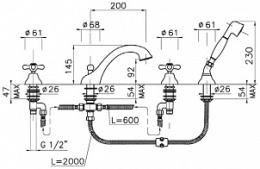 Смеситель Nicolazzi Nuova Brenta 2504DB для ванны и душа