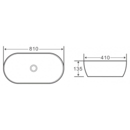 Раковина 81 см BelBagno (BB1349) прямоугольная