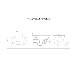Унитаз-биде Boheme Avva (972-2-MW)