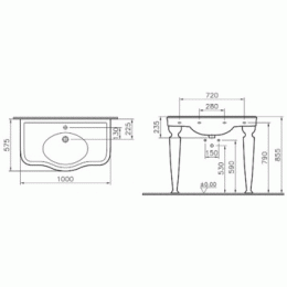 Фото Консольные ноги для раковины Vitra Efes (6210B003-0156) белый