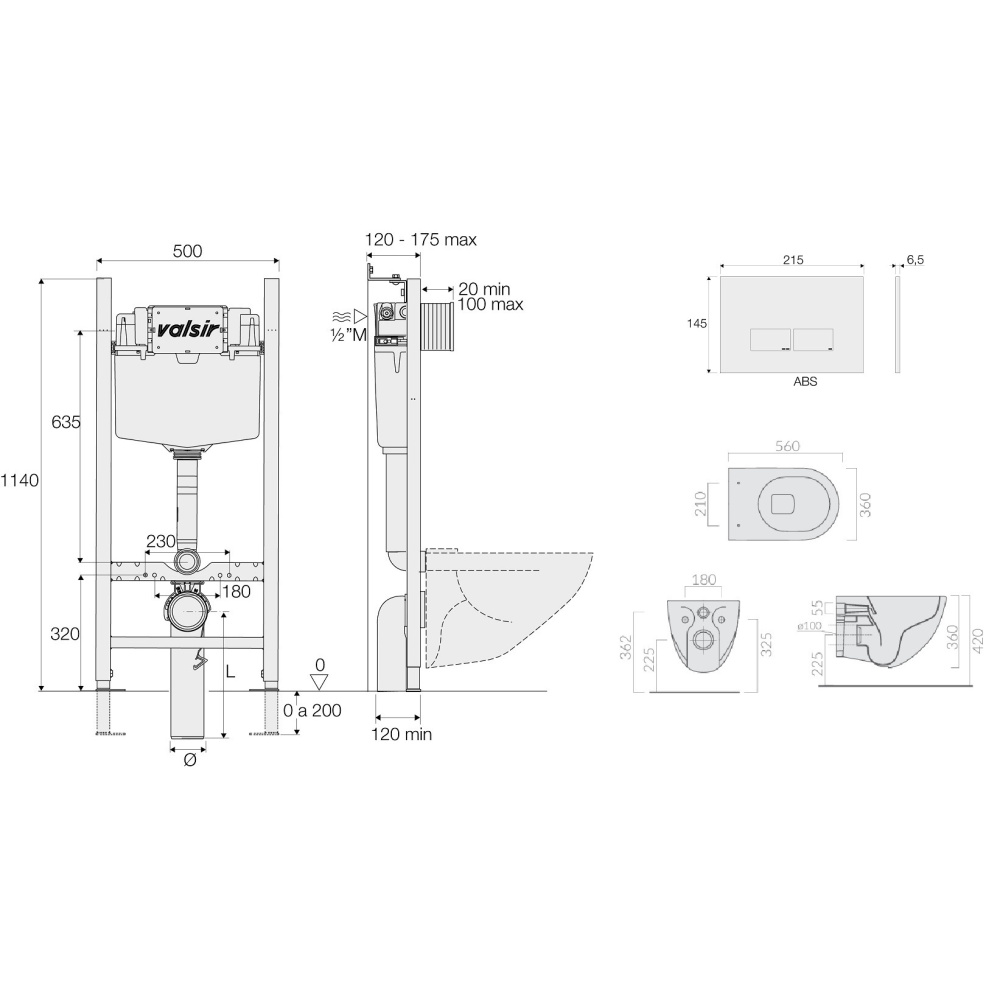 KIT VSCR 7317 Slim P3 Комплект инсталляции 4 в 1, WINNER S BLOCK VS0853202, унитаз DREAM 7317, крышк