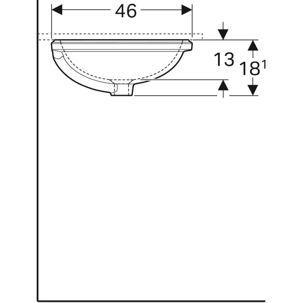 Geberit Variform 500.758.01.2 Раковина, встраиваемая снизу