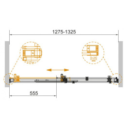 Душевая дверь Cezares Stylus-Soft-BF-1-130-C-Cr 130x195 см с доводчиком