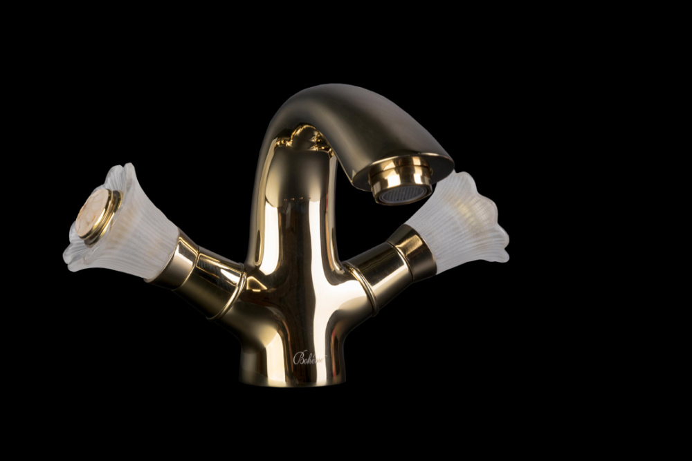 Фото Смеситель для умывальника Boheme Camelia (291-Camelia) золото