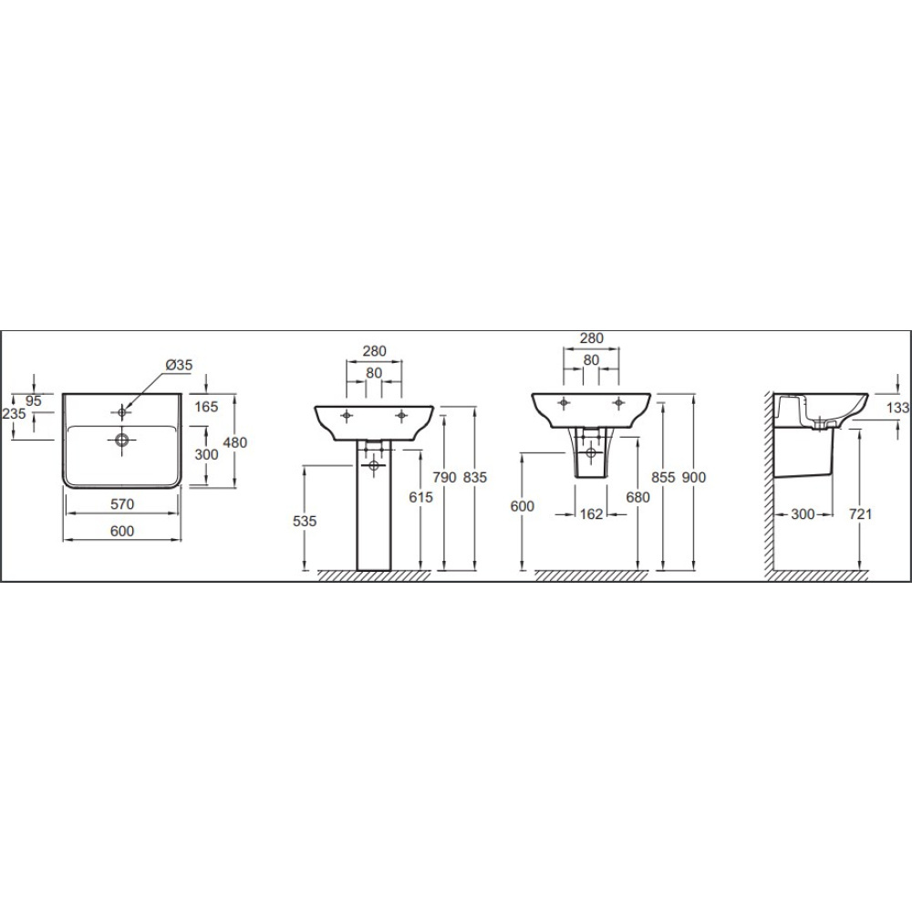 Раковина Jacob Delafon Structura EGD111-Z-00 60x48 см подвесная