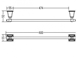 Полотенцедержатель DevonDevon Time black TM308CRBL