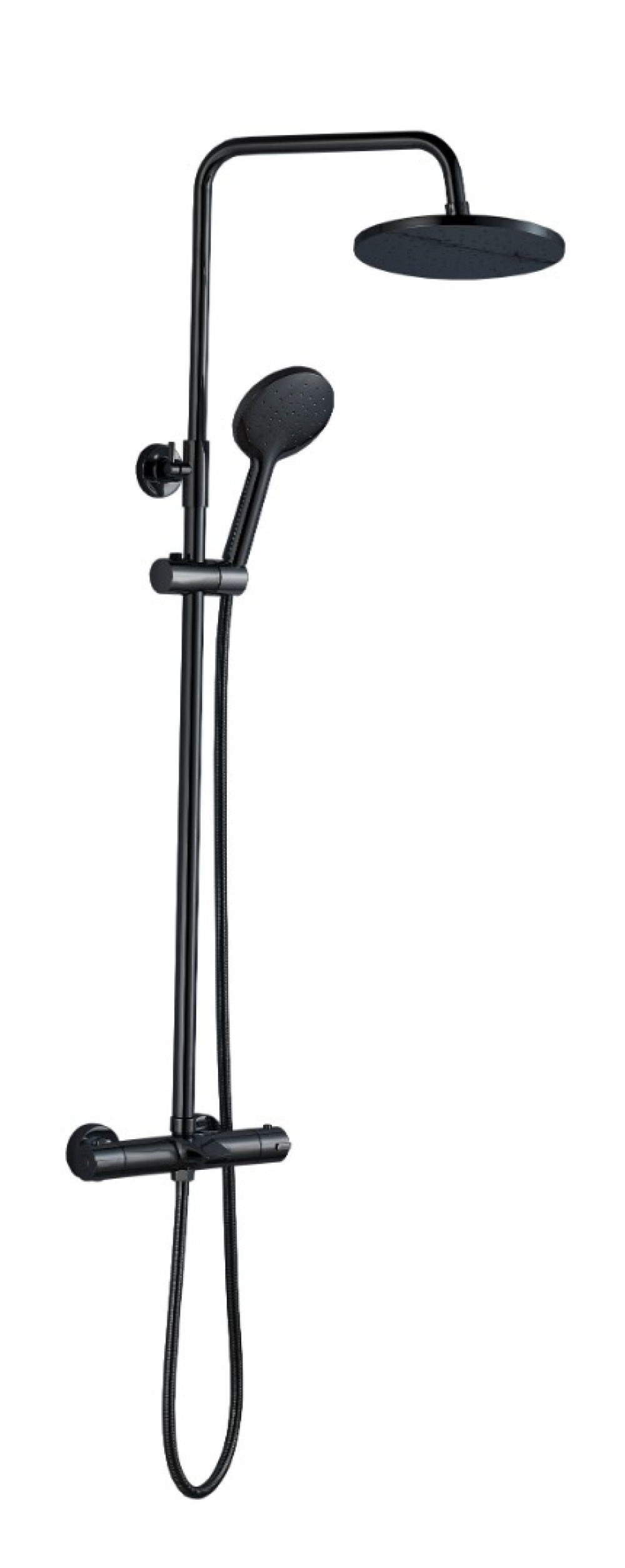 Фото Стойка OGLIO B TS душевая с термостатом BOCH MANN BM9649 (ЧЕРНЫЙ)