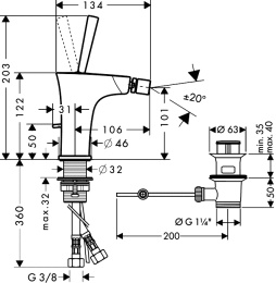 Фото Смеситель для биде Hansgrohe PuraVida (15270000) хром
