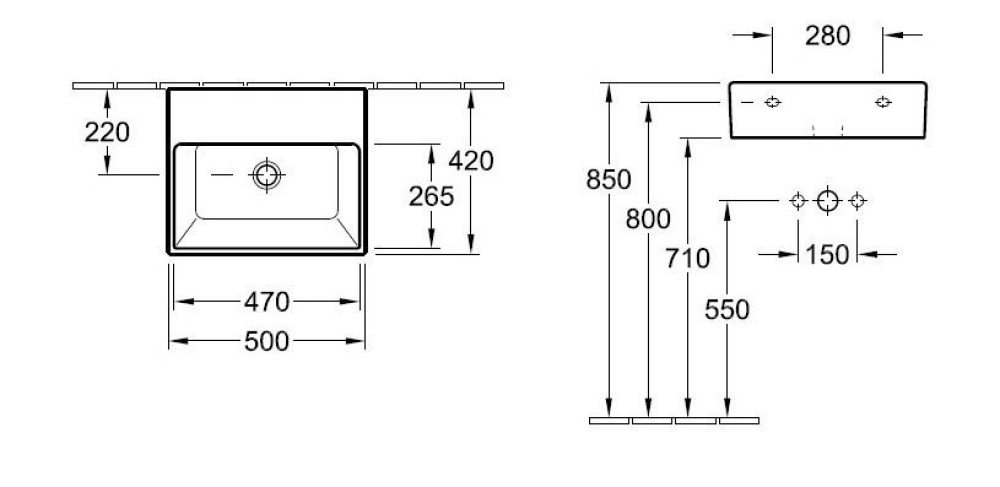 Раковина 513352R2 VILLEROY&BOCH Memento, 500х420 мм