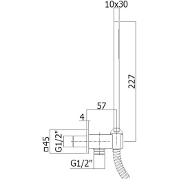 Фото Paffoni ZDUP095BO Набор ручного душа+водорозетка с подключением для воды и креплением из металла, ду