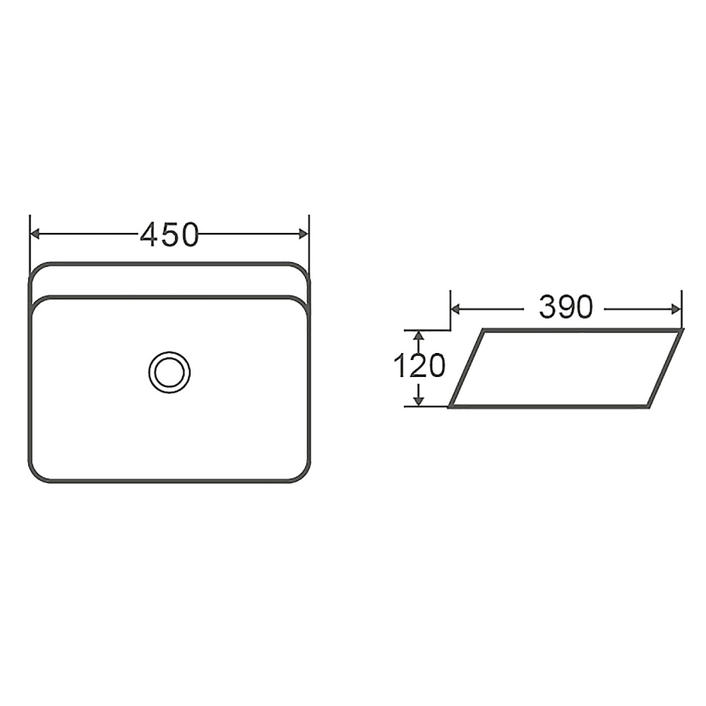 Раковина накладная Azario  (AZ-2242) Белый